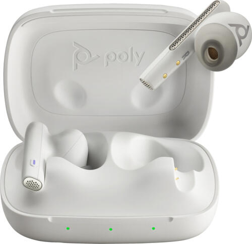 POLY Voyager Free 60 UC M White Sand Earbuds +BT700 USB-A Adapter +Basic-Ladeetui