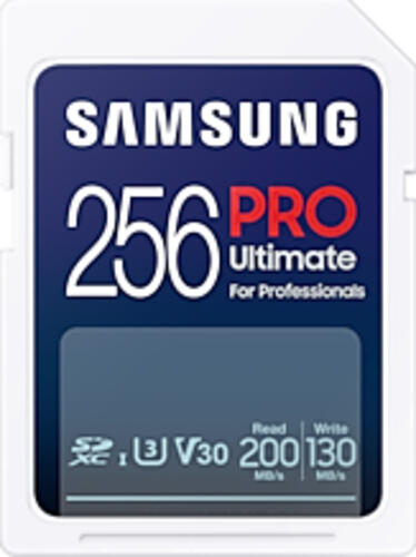 256 GB Samsung PRO Ultimate SDXC  USB-Kit Speicherkarte, lesen: 200MB/s, schreiben: 130MB/s