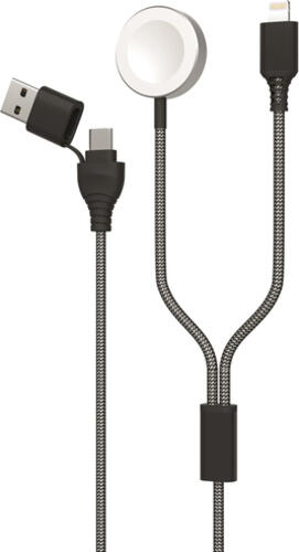 2GO 797385 USB Kabel 1,8 m USB A/USB C MagSafe 1 Grau