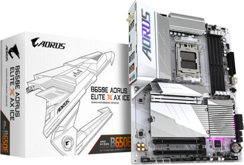 Gigabyte B650E AORUS ELITE X AX ICE Motherboard AMD B650 Sockel AM5 ATX
