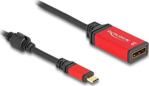 DeLOCK USB Type-C zu DisplayPort Adapter (DP Alt Mode) 8K 30 Hz mit HDR Funktion rot