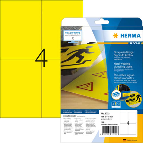 HERMA Signal-Schilder strapazierfähig A4