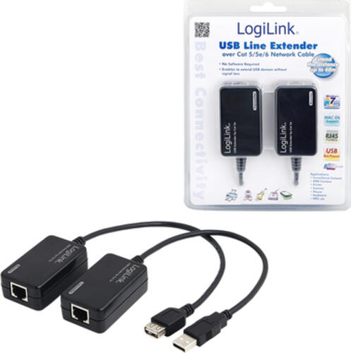 LogiLink Line Extender USB via CAT5/6 Schnittstellenkarte/Adapter