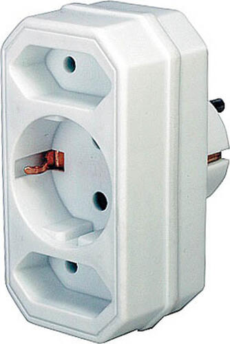 Brennenstuhl Adapter with 2 + 1 sockets Netzteil & Spannungsumwandler Weiß