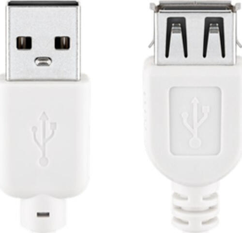 1,8m Goobay USB 2.0 Hi-Speed-Verlängerungskabel, weiß USB 2.0-Stecker (Typ A) > USB 2.0-Buchse (Typ A)