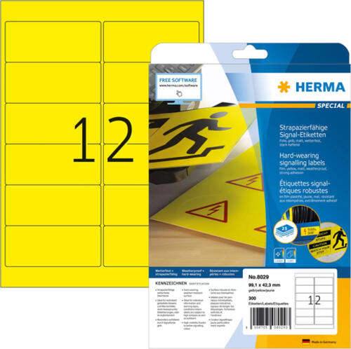 HERMA Signal-Etiketten strapazierfähig A4