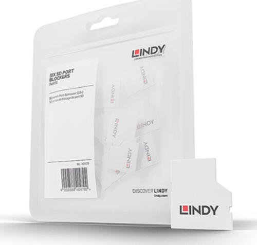 Lindy 40479 Schnittstellenblockierung SD card Weiß Acrylnitril-Butadien-Styrol (ABS)