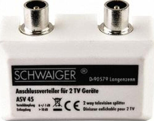 Schwaiger ASV45 532 Kabelspalter oder -kombinator Kabelsplitter Weiß