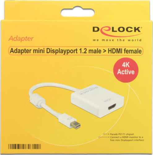 DeLOCK 62612 Videokabel-Adapter 0,2 m Mini DisplayPort HDMI Typ A (Standard) Wei&szlig;