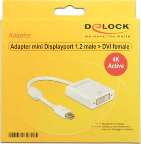 DeLOCK 62604 Videokabel-Adapter 0,2 m Mini DisplayPort DVI-I Weiß