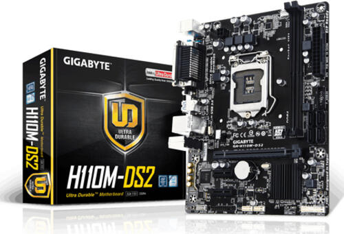 Gigabyte GA-H110M-DS2 Motherboard Intel&reg; H110 LGA 1151 (Socket H4) micro ATX