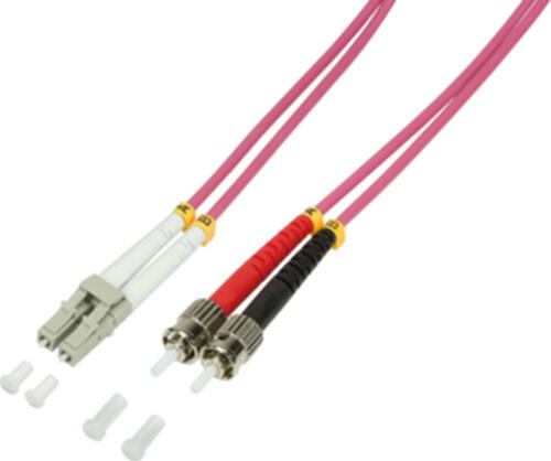 LogiLink 0.5m LC-ST InfiniBand/Glasfaserkabel 0,5 m Pink