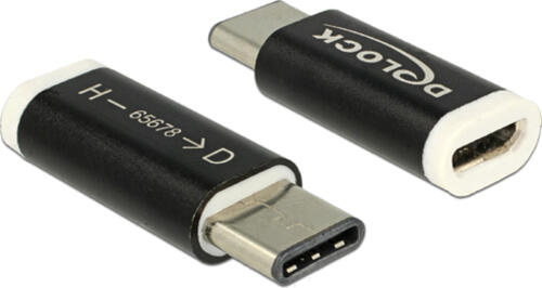 DeLOCK 65678 Kabeladapter USB 2.0-C USB 2.0 Micro-B Schwarz, Weiß