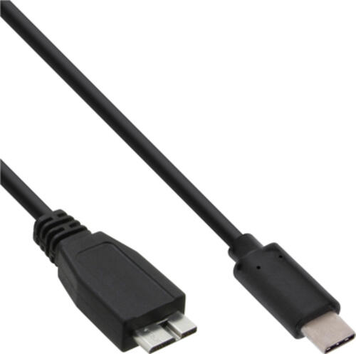 InLine USB 3.2 Gen.1x2 Kabel, USB-C Stecker an Micro-B Stecker, schwarz, 0,5m