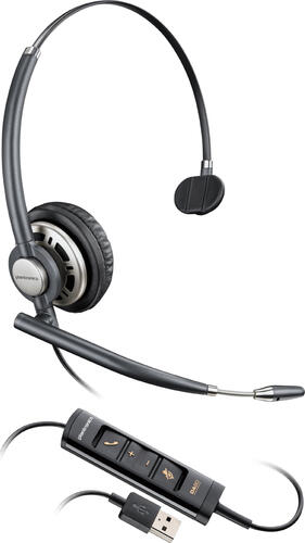 POLY Encorepro HW715 Kopfhörer Kabelgebunden Kopfband Büro/Callcenter Schwarz, Silber