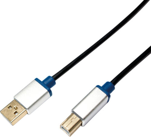 LogiLink 2m, USB2.0-A/USB2.0-B USB Kabel USB A USB B Schwarz