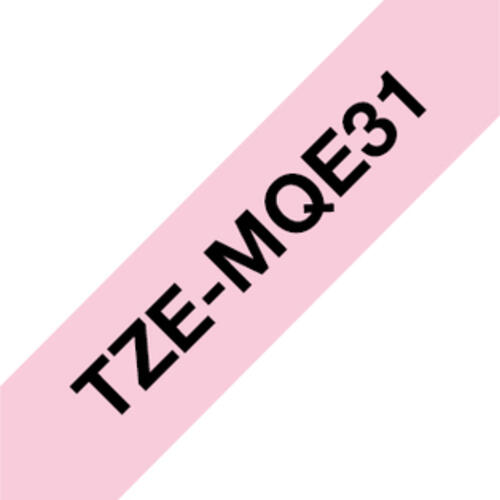 Brother TZEMQE31 Etiketten erstellendes Band Schwarz auf Rosa TZe