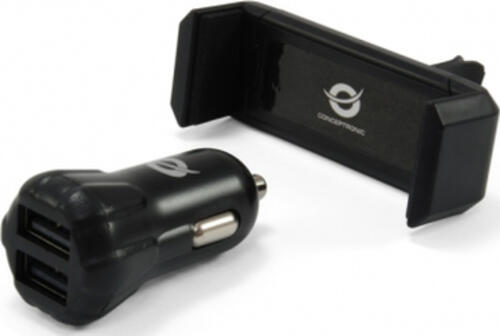 Conceptronic CUSBCAR2AKIT Ladegerät für Mobilgeräte Smartphone, Tablet Schwarz Zigarettenanzünder Auto