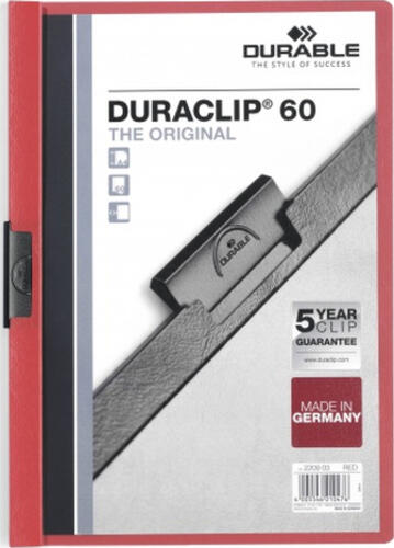Durable Duraclip 60 Präsentations-Mappe PVC Rot, Transparent