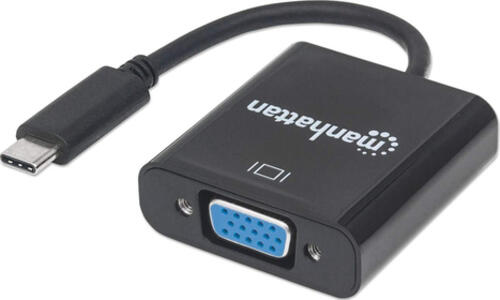 Manhattan USB 3.1 Typ C auf VGA-Konverter, Typ C-Stecker auf VGA-Buchse, schwarz