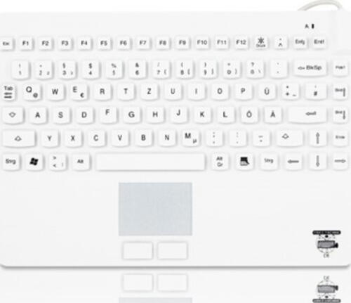 Baaske Medical 2010310 Tastatur USB QWERTZ Deutsch Weiß