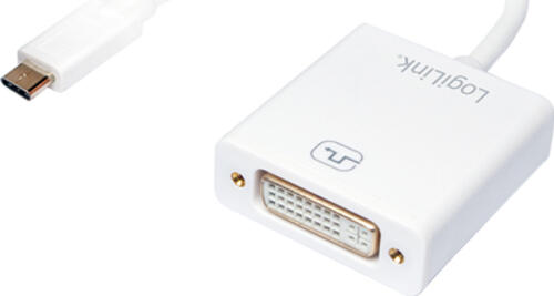 LogiLink UA0245A Videokabel-Adapter 0,14 m DVI USB Typ-A Weiß