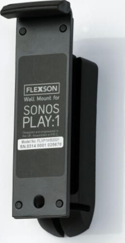 FLEXSON Sonos ONE Wandhalter in schwarz, 15grad neigbar und schwenkbar bis 40grad nach links und rechts