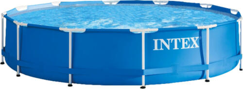 Intex 28212GN Aufstellpool Gerahmter Pool Rund Blau, Weiß
