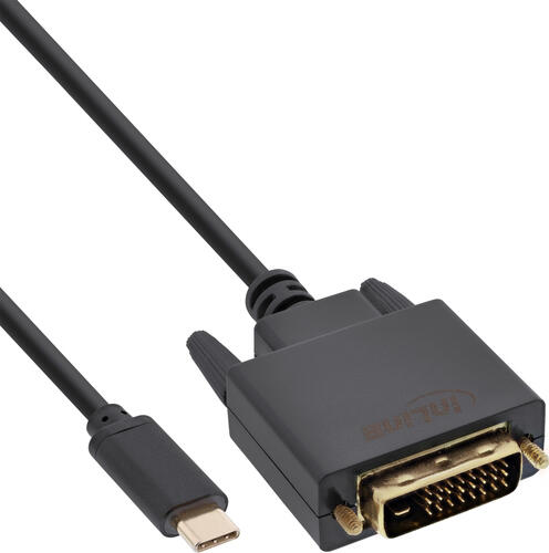 InLine USB Display Kabel, USB-C Stecker zu DVI Stecker, 2m