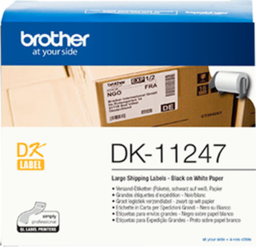 Brother DK-11247 Etiketten erstellendes Band Schwarz auf weiss