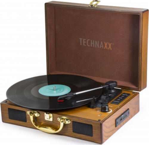 Technaxx TX-101 Audio-Plattenspieler mit Riemenantrieb Braun Halbautomatisch