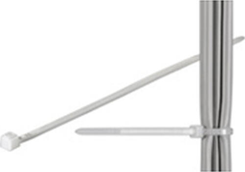 Goobay Kabelbinder, wetterfester Nylon 3,5 mm breit und 365 mm lang, transparent-weiß