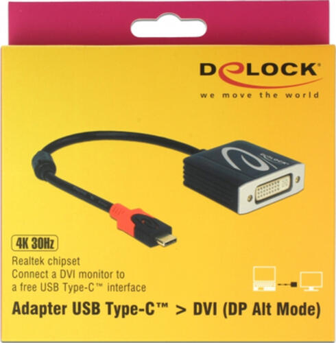 DeLOCK 61213 Videokabel-Adapter 0,2 m USB Typ-C DVI Schwarz