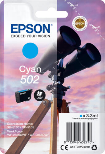 Epson Tintenpatrone cyan 502                       T 02V2
