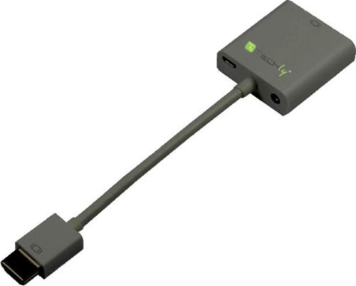 Techly IDATA-HDMI-VGA2AU Videokabel-Adapter 0,15 m VGA+3.5mm+Micro USB Schwarz
