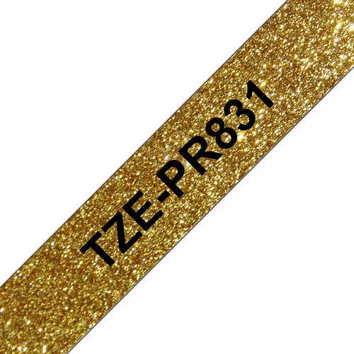 Brother TZE-PR831 Etiketten erstellendes Band Schwarz auf gold