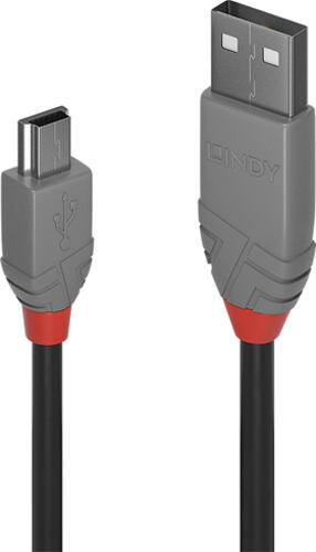 Lindy 36720 USB Kabel 0,2 m USB 2.0 USB A Mini-USB B Schwarz