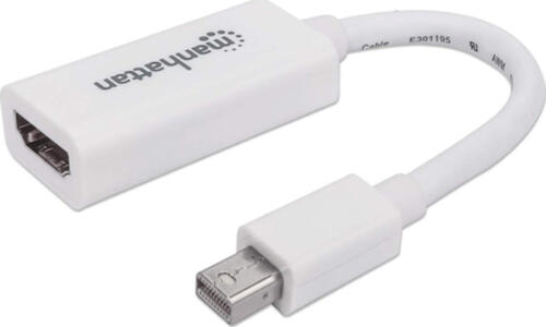 Manhattan Passiver Mini-DisplayPort auf HDMI-Adapter, Mini DisplayPort Stecker auf HDMI Buchse, passiv, Polybag-Verpackung  ideal for Mac-Computer
