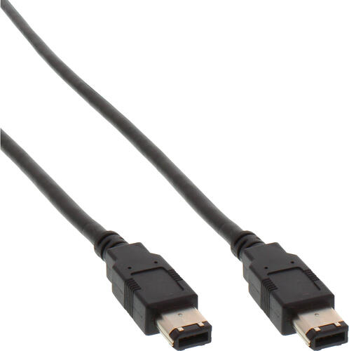 InLine FireWire Kabel, IEEE1394 6pol Stecker / Stecker, schwarz, 1m