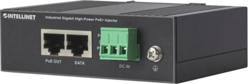 Intellinet Gigabit High-Power PoE+ Industrie-Injektor, 1 x 30 Watt-Port, IEEE 802.3at/af Power over Ethernet (PoE+/PoE), Metallgehäuse