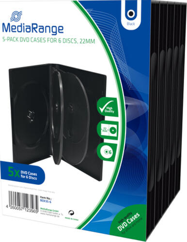 MediaRange BOX35-6 CD-Hülle DVD-Hülle 6 Disks Schwarz