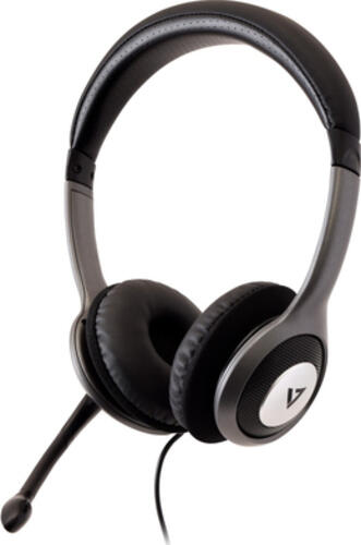 V7 HU521-2EP Kopfhörer & Headset Kabelgebunden Kopfband Büro/Callcenter Schwarz, Silber