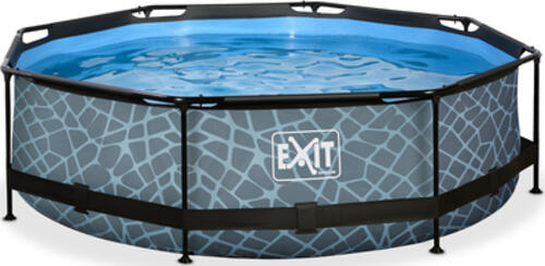 EXIT Stone Pool 300x76cm mit Filterpumpe - grau