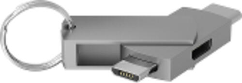Terratec 272989 Kabelschnittstellen-/Gender-Adapterter USB Type-C 2 x Micro-USB Silber