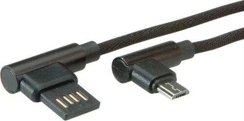 ROLINE 11.02.8720 USB Kabel 0,8 m USB 2.0 USB A Micro-USB B Schwarz