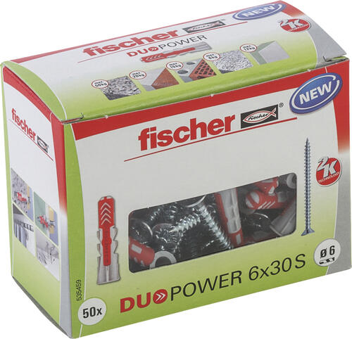 Fischer DUOPOWER 6 x 30 S LD 50 Stück(e) Spreizdübel 30 mm