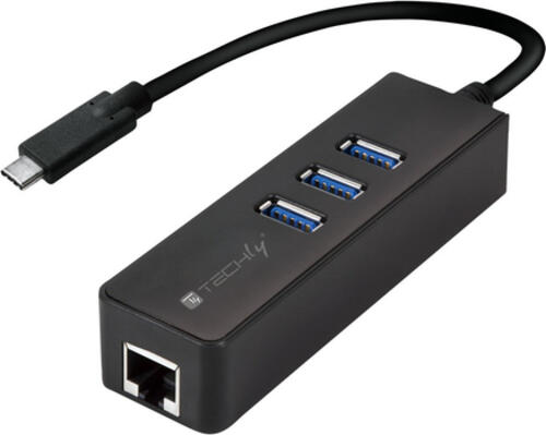 Techly IDATA-USB-ETGIGA-3C2 laptop-dockingstation & portreplikator USB 3.2 Gen 1 (3.1 Gen 1) Type-C Schwarz