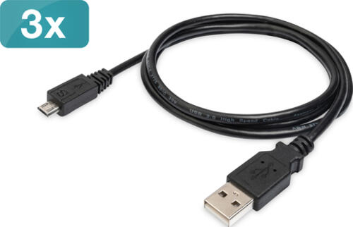 Digitus USB 2.0 Ladekabelset, Typ A - micro B