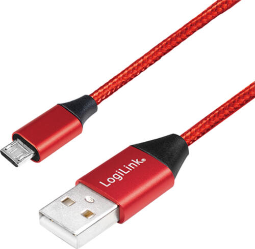 LogiLink CU0151 USB Kabel 0,3 m USB 2.0 USB A Micro-USB B Rot