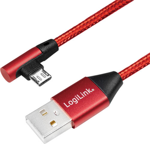 LogiLink CU0149 USB Kabel 0,3 m USB 2.0 USB A Micro-USB B Rot